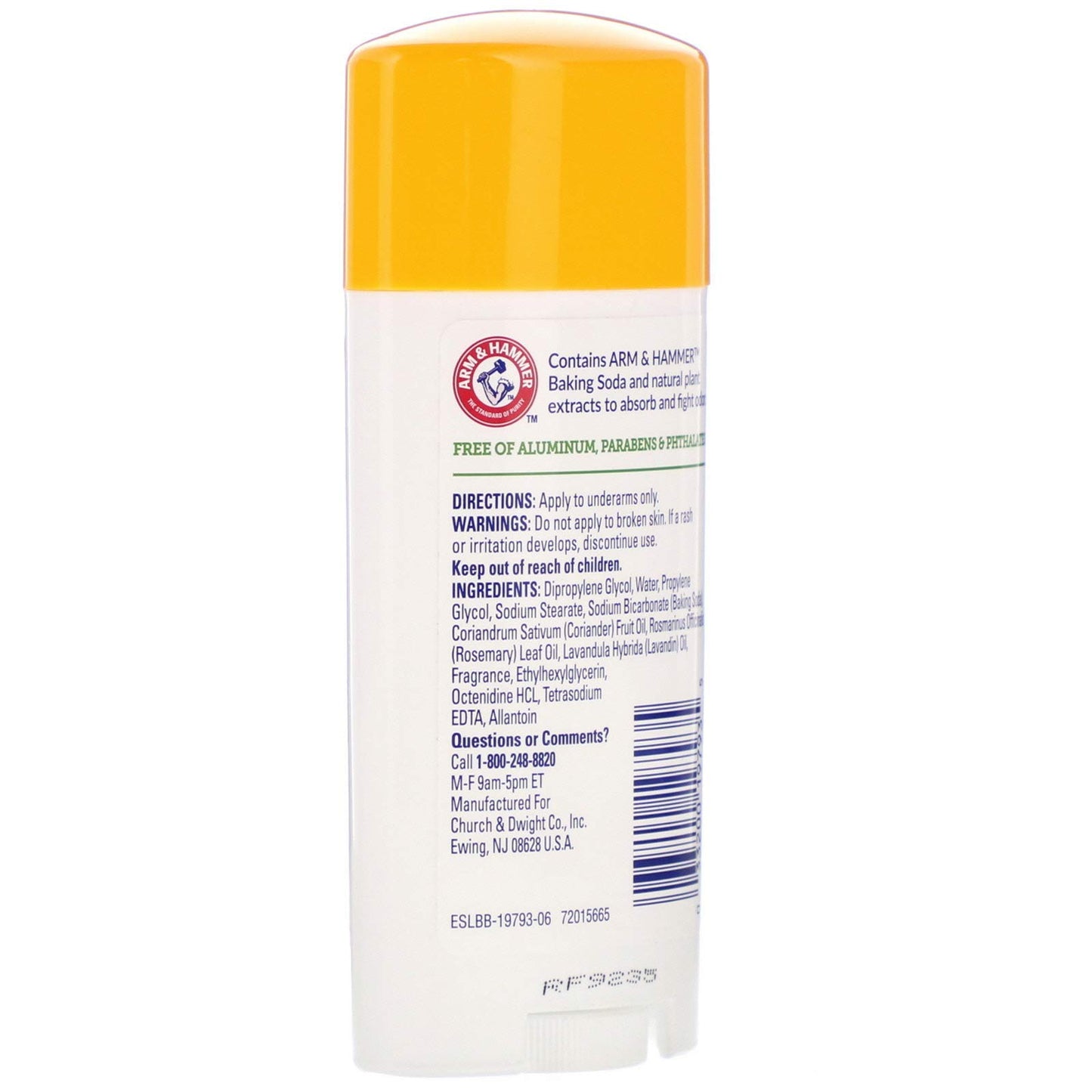 Arm & Hammer Essentials Natural Deodorant, Fresh, 2.5 Oz (Pack of 6)