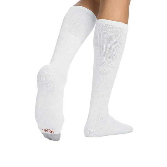 Hanes mens Double Tough Over the Calf Tube Sock, 12-pair Pack athletic socks, White/ Grey Toe , Shoe size 6-12