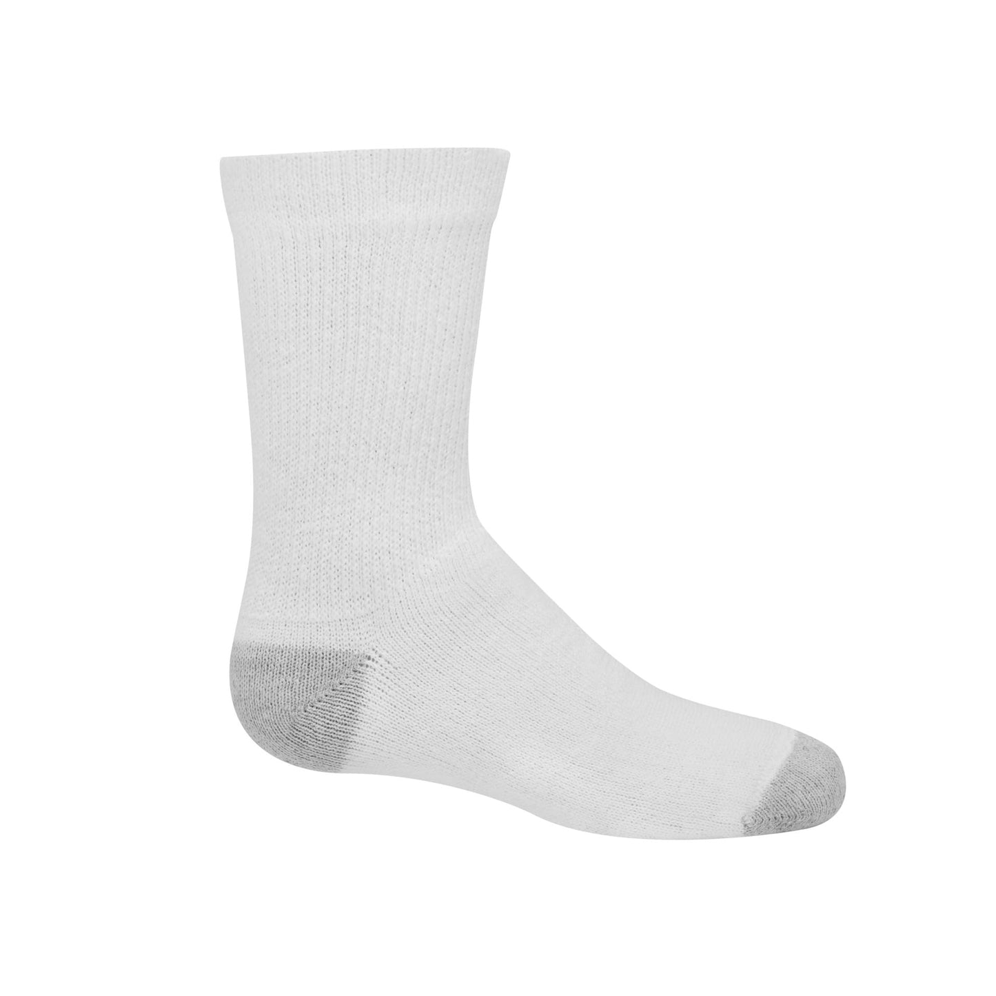 Hanes Boys' Big Uniform Crew, Moisture-Wicking Socks, Cushioned Foot Bottoms, 10-Pairs, White-12 Pack, Medium