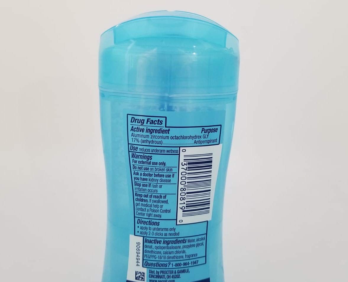 Secret Outlast Protecting Powder Scent Women's Clear Gel Antiperspirant & Deodorant, 2.6 Ounce (4 Pack)