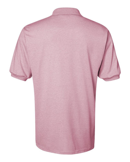 Jerzees Men's 2 Button Placket Welt Knit Collar Polo Shirt, Medium, Classic Pink