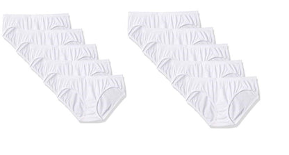 Hanes Women Comfort Cotton Hipster Panties 10-Pack, White, 5