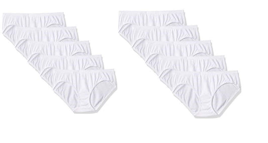 Hanes Women Comfort Cotton Hipster Panties 10-Pack, White, 9
