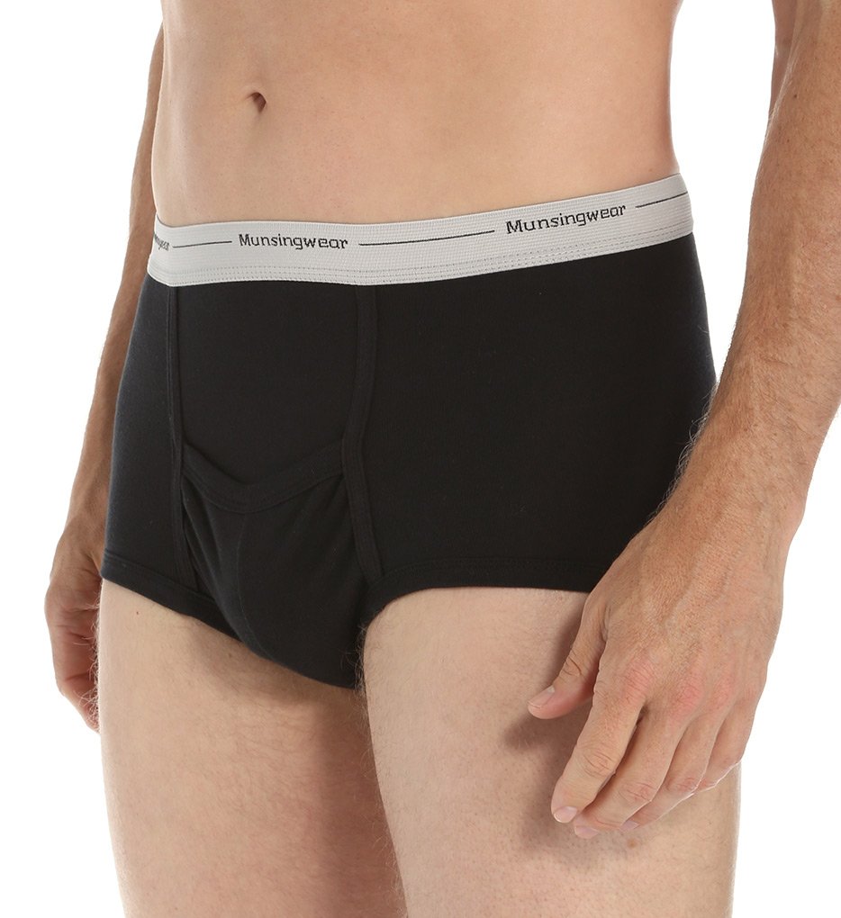 Munsingwear Men's Full Rise Pouch Brief Assorted - 2 Pack MW21C S Black/Grey