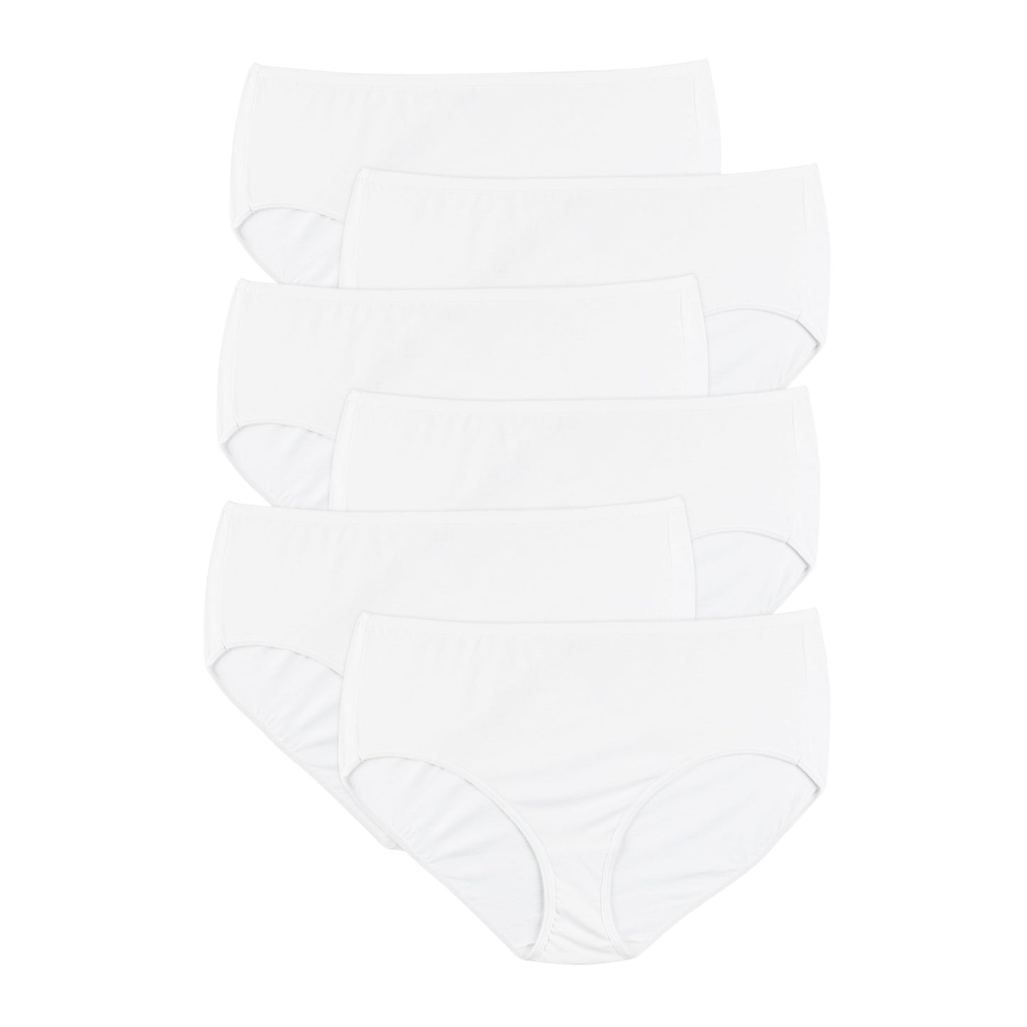 Hanes Women's Plus Size Cool Comfort Cotton Brief 6-Pack, White, 9