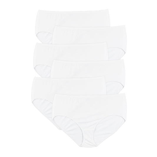 Hanes Women's Plus Size Cool Comfort Cotton Brief 6-Pack, White, 9