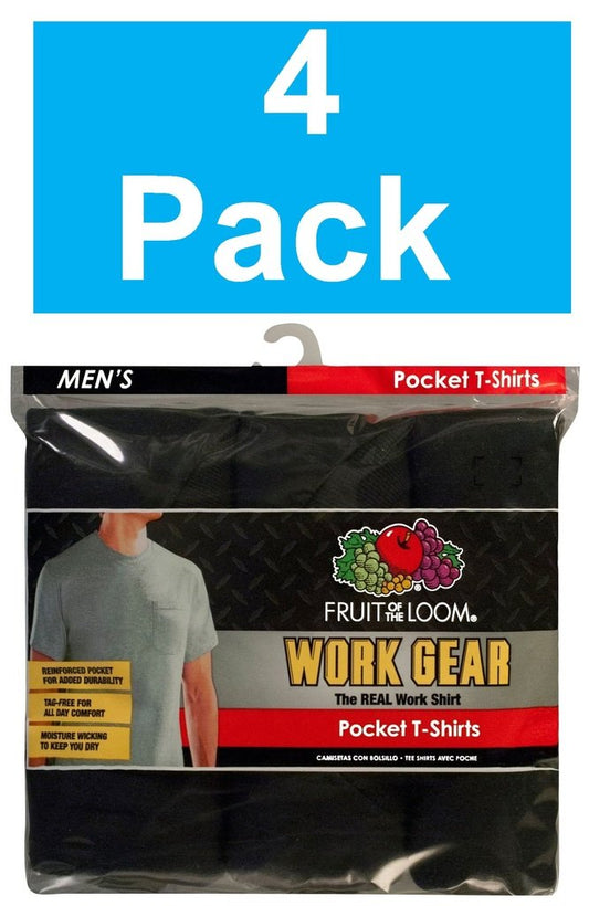 Fruit of the Loom Mens Crewneck T-Shirts, Assorted Black, X-Large (Pack of 4)