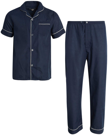 Ten West Apparel Men's 2-Piece Pajama Set with Short Sleeve Shirt and Long Pants, Size Small, Burgundy