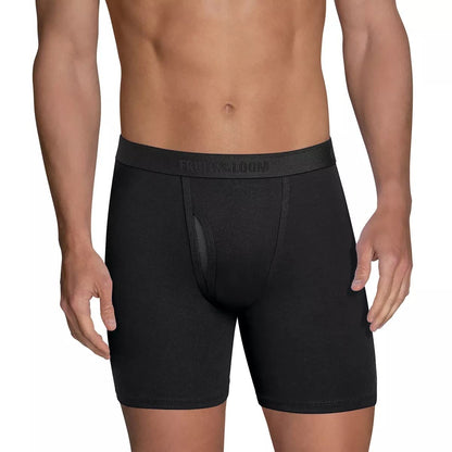 Fruit of the Loom Men's Boxer Brief (Pack of 7), Assorted - Blues, Grays, Reds, Medium