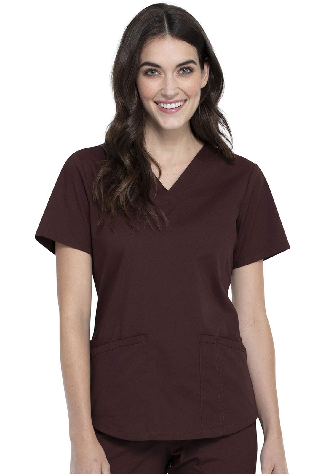 CHEROKEE Workwear Professionals Women Scrubs Top V-Neck Plus Size WW665, 3XL, Eggplant (Copy)