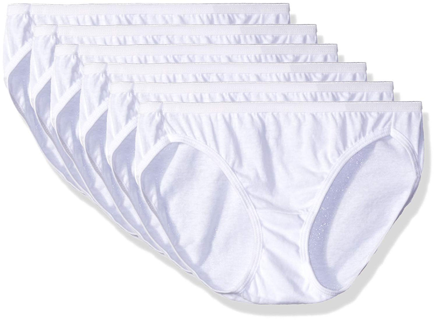 Hanes Women's 6 Pack Cotton Bikini Panty, White, Medium