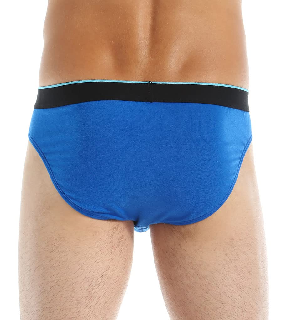 Papi Men's 3-Pack Cotton Stretch Brief, Black/Cobalt/Blue, X-Large
