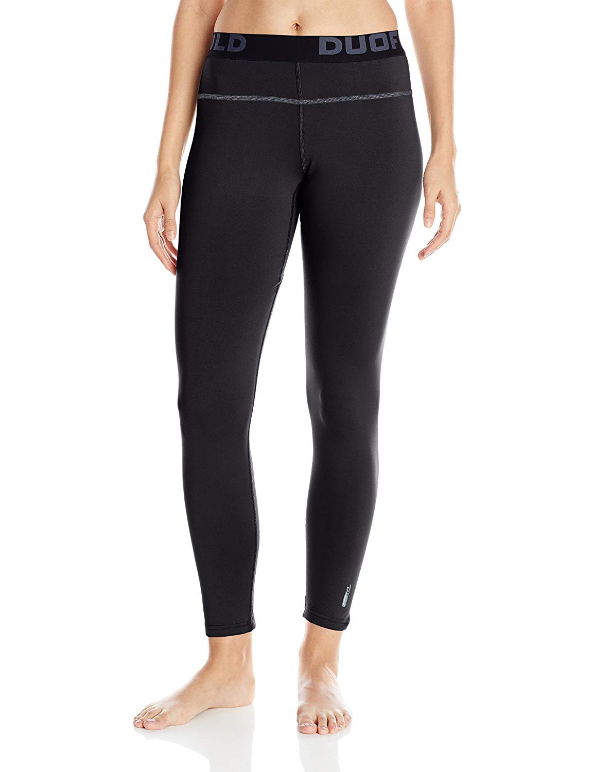 Duofold Women's Mid Weight Fleece Lined Thermal Legging, Black, Small
