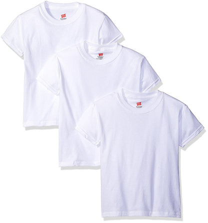 Hanes Big Boys' Essentials Short Sleeve T-shirt Value Pack (3-pack), White, Large