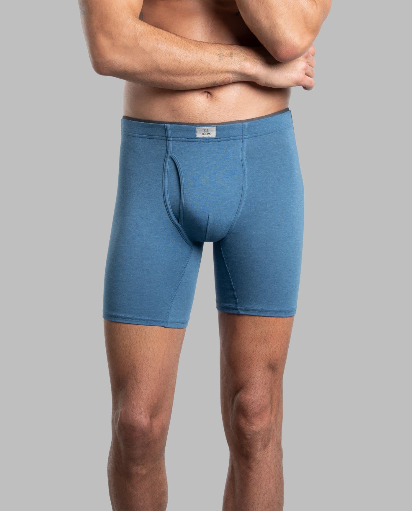Fruit of the Loom Mens Crafted Comfort Fabric Covered Waistband Boxer Briefs 3 P Assorted