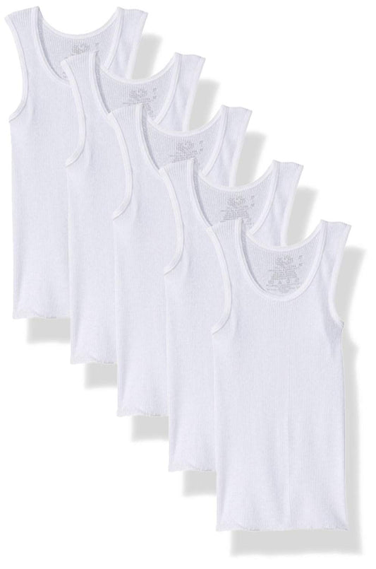 Fruit of The Loom Little Boys' A-Shirt (Pack of 5) (White Pack of 7 A-Shirts, 2T/3T)