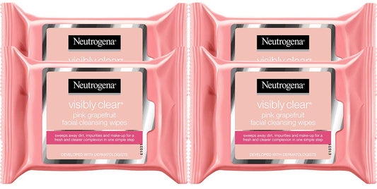 Neutrogena Visibly Clear Pink Grapefruit Cleansing Wipes (Quantity of 4)