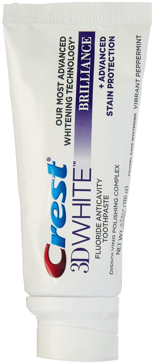 Crest 3D White Brilliance Toothpaste, Vibrant Peppermint, 4.1 Ounce, Pack of 2