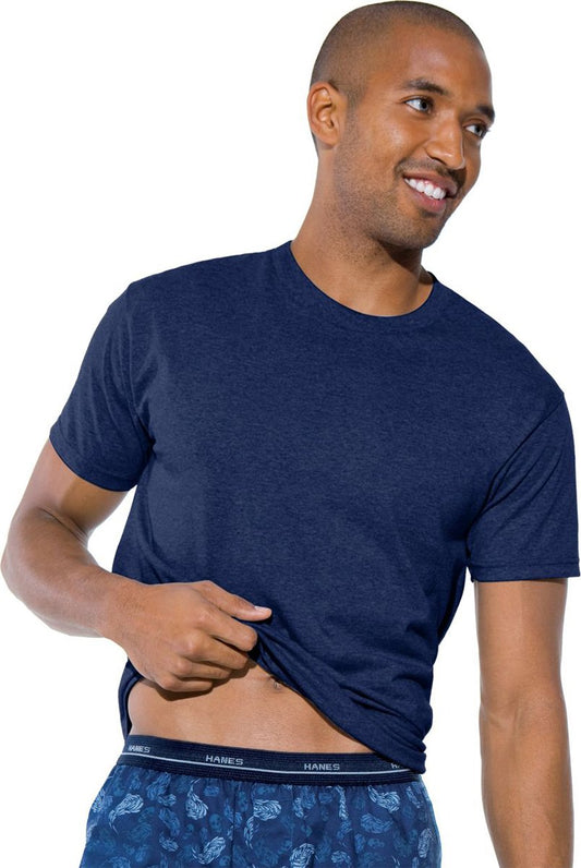 Hanes Men's Comfortsoft Dyed Crew 4 Pack, Black/Grey, Small