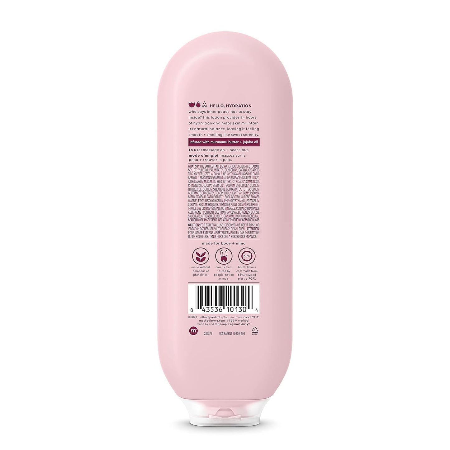 Method Daily Lotion, Pure Peace, Plant-Based Moisturizer for 24 Hours of Hydration, 13.5 Fl Oz (Pack of 6)