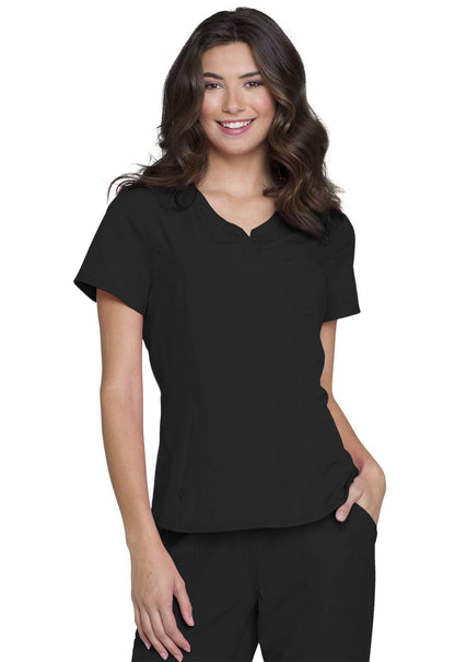 HeartSoul Tuckable V-Neck Medical Scrubs for Women, Performance Fabric HS710, XL, Wine