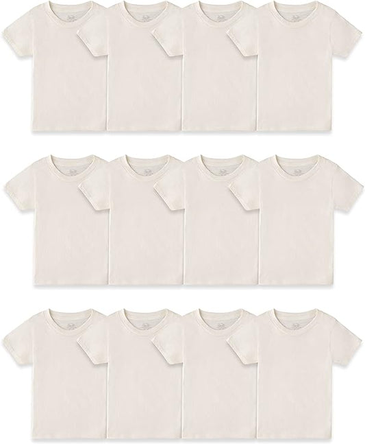 Fruit of the Loom Boys Eversoft Cotton Natural Undershirts, 12 Pack