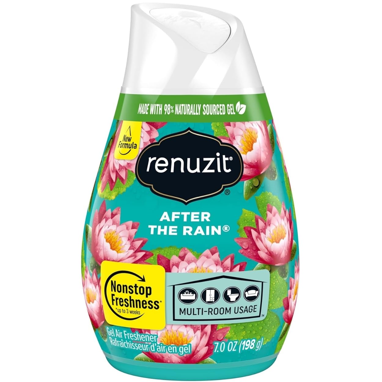Renuzit Adjustable Gel Air Freshener Cone, After the Rain Scent, Nonstop Freshness, 7oz Cone, 12 Count, brand is Renuzit.