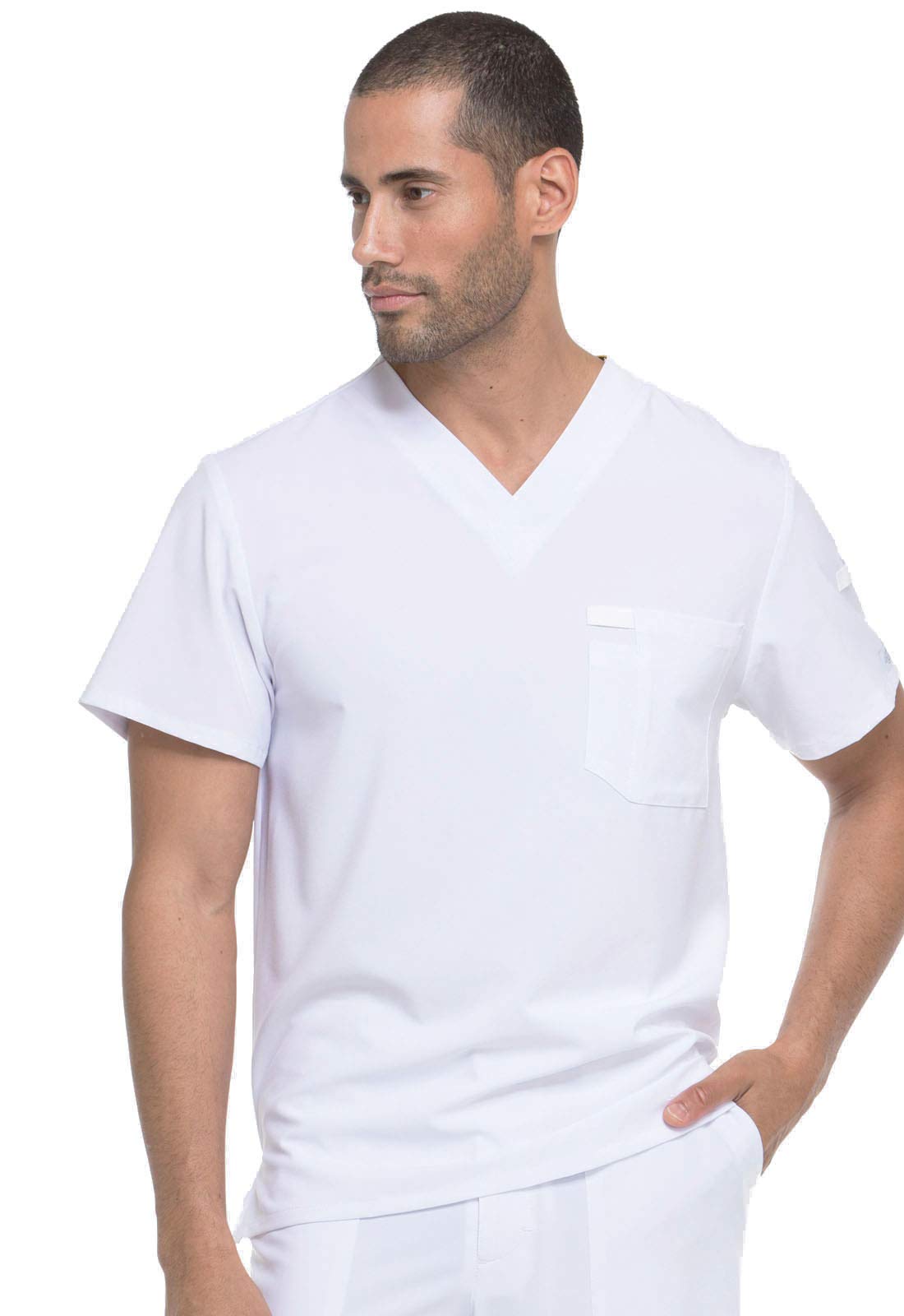 Dickies EDS Essentials Men Scrubs Top Tuckable V-Neck Plus Size DK635, 2XL, White