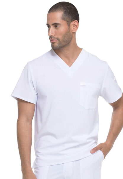 Dickies EDS Essentials Men Scrubs Top Tuckable V-Neck Plus Size DK635, 2XL, White