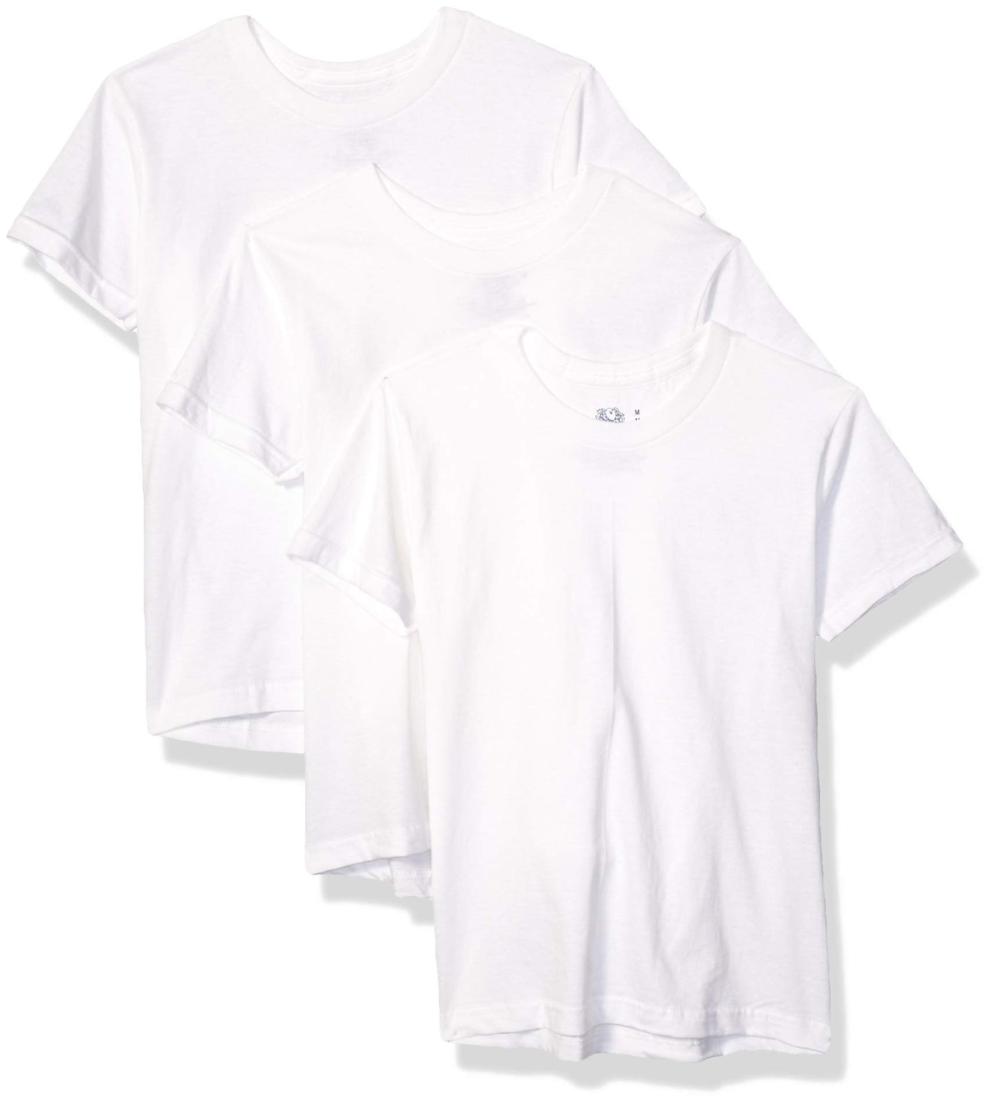 Fruit of the Loom Big Boys'3 Pack Crew Neck Tee, White, Large(Pack of 3)