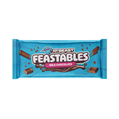 Feastables by MrBeast Milk Chocolate KING Size Chocolate Bar, 2.1oz (60g), 10 count
