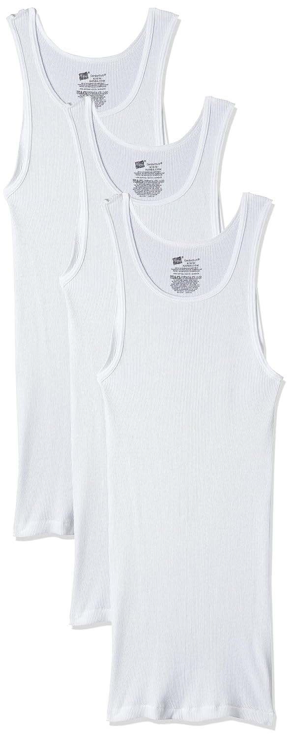 Hanes Men's Tall Tagless ComfortSoft Tank Undershirt (3 Pack) (White, XXXX-Large Tall 58"-60" Chest)