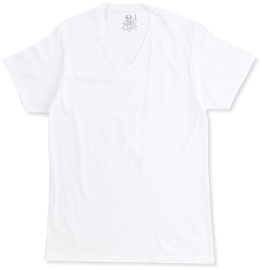 Fruit of the Loom Men's 8-Pack 100% Cotton White V-Neck T-Shirts (Medium (Chest 38"-40"))