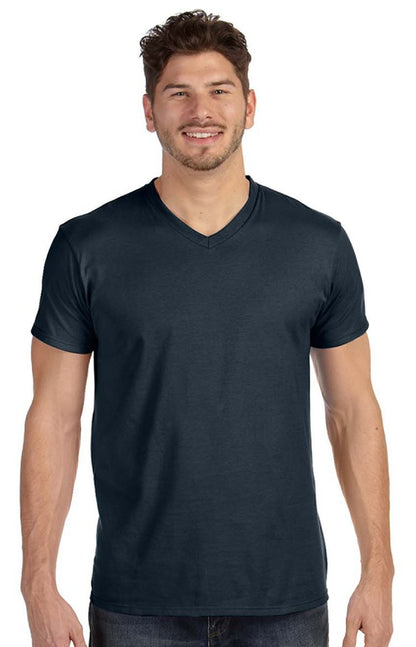 Hanes Men's Cotton Nano V-Neck T-Shirt,Vintage Navy,XL