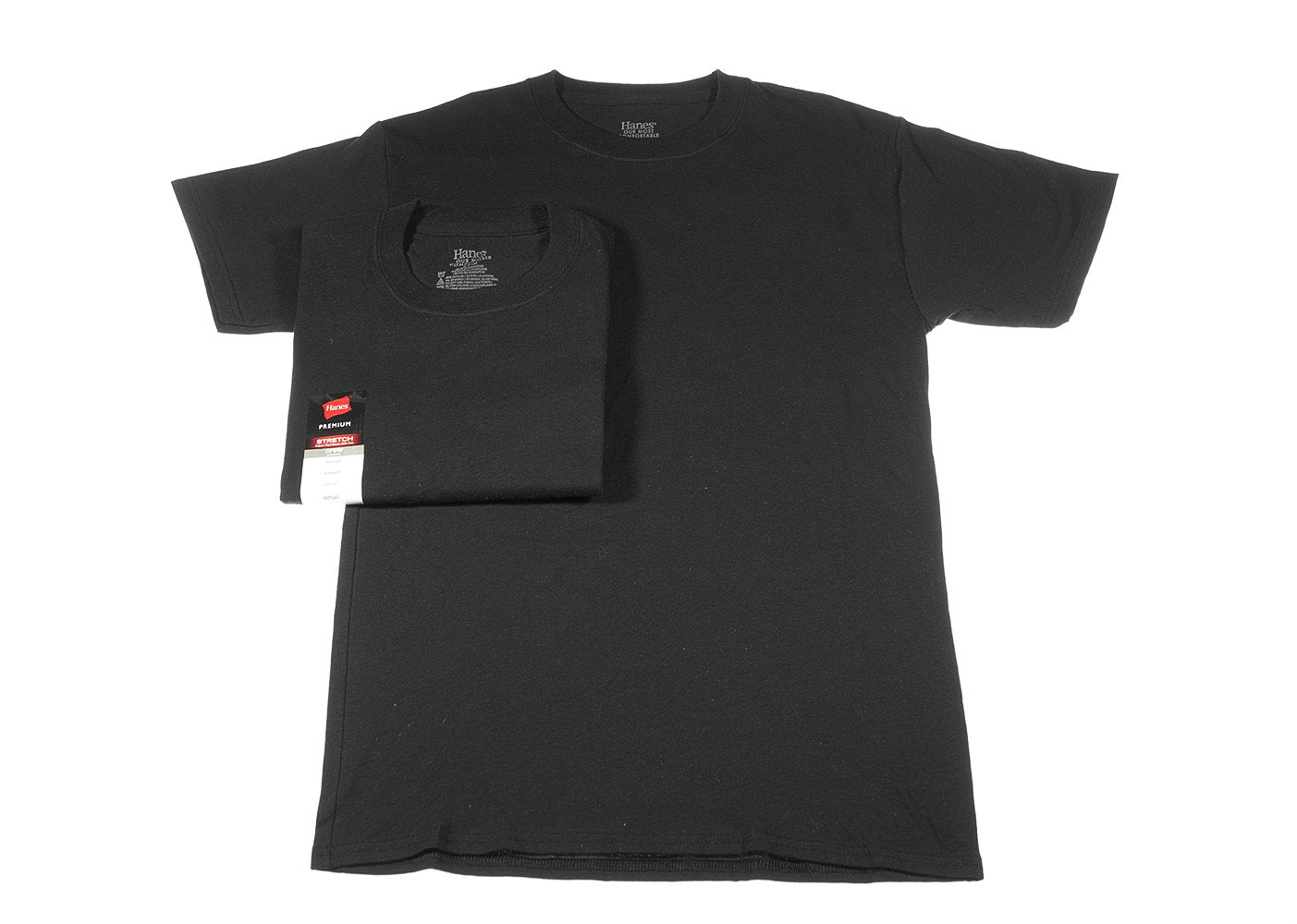 Hanes Premium Stretch Crew Neck Undershirt, 2-Pack Grey M