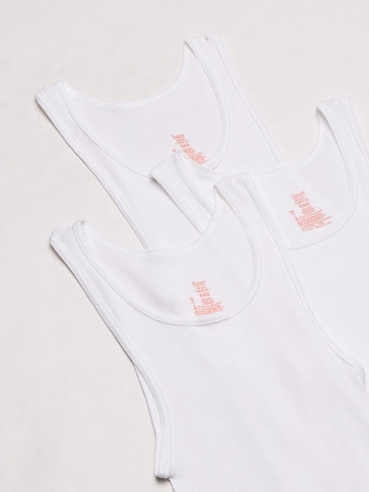 Hanes Men's 3 Pack Ultimate Tagless Tank (XXX-Large Tall, White)