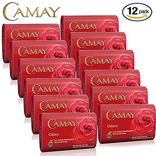 Camay Classico Bar Soap (24-Pack, 4.0oz / 113g each Bar, Camay Romantic Red with Natural Moisturizer)