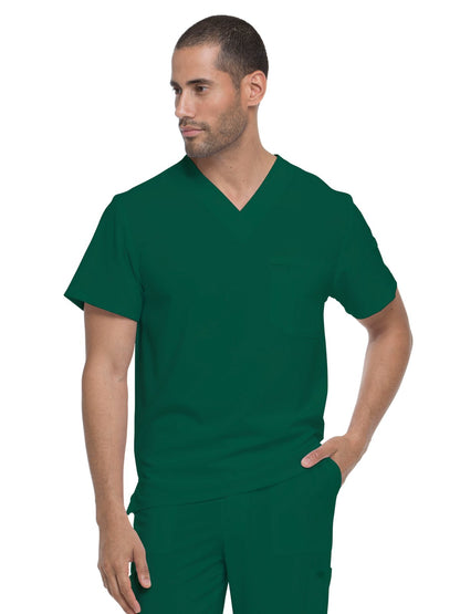Dickies EDS Essentials Men Scrubs Top Tuckable V-Neck Plus Size DK635, 2XL, White