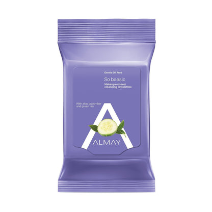 Almay Makeup Remover Wipes, Oil Free, Cleansing Towelettes, Hypoallergenic, Dermatologist-tested, 25 Count