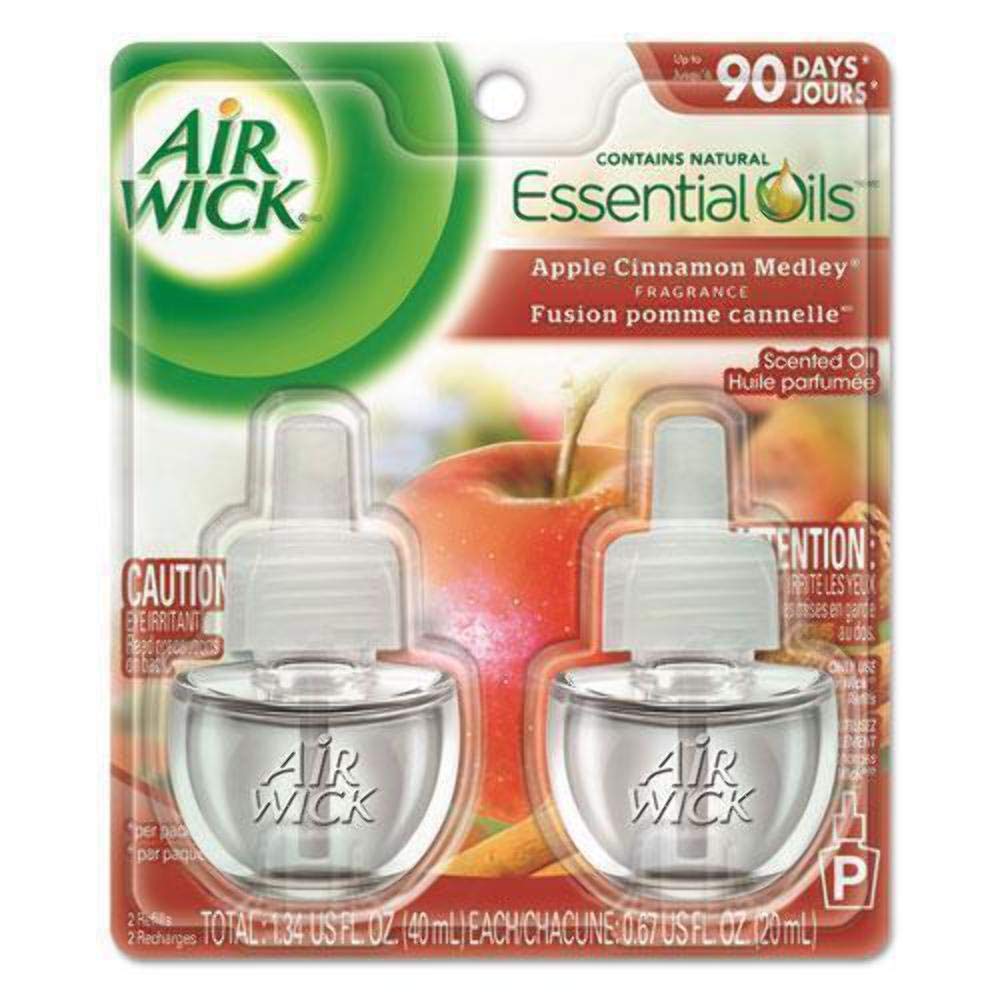 Air Wick Scented Oil Twin Refill Apple Cinnamon Medley (2X.67) Oz. (Pack of 3)