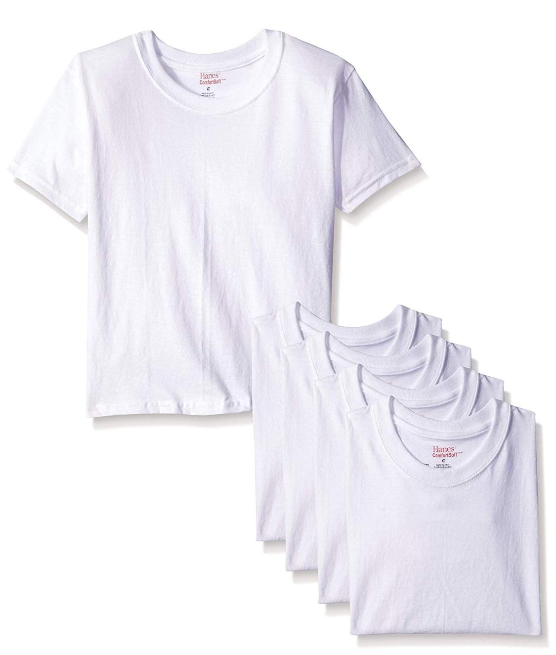 byHanes Hanes Big Boys' Crew (Pack Of 3) (White, Medium (26"-30" Chest))