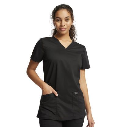Cherokee Women's V-Neck Top, Wine, XX-Small