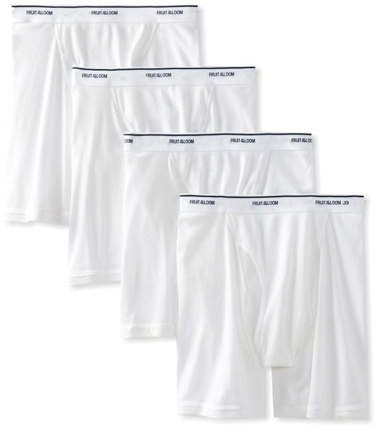 Fruit of the Loom Men's Boxer Briefs 4 Pack, White - 2X-Large