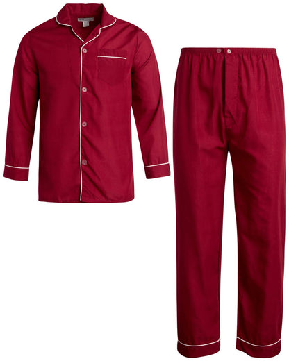 Ten West Apparel Men’s Pajamas Set - Long Sleeve Button Down Sleep Shirt and Pajama Bottoms Sleepwear Set, Size 2X-Large, Tan