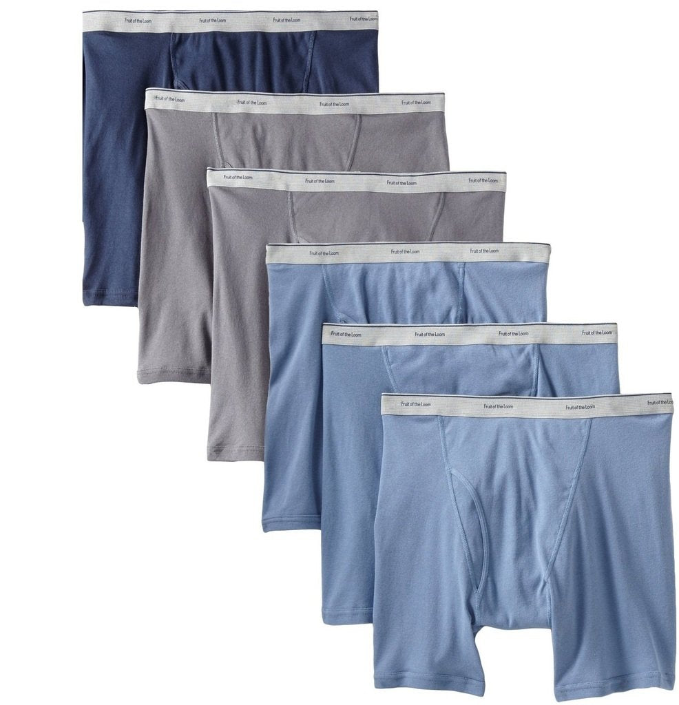 Fruit of the Loom Big Boys' Print and Solid Boxer Brief 6 Pack (SMALL)