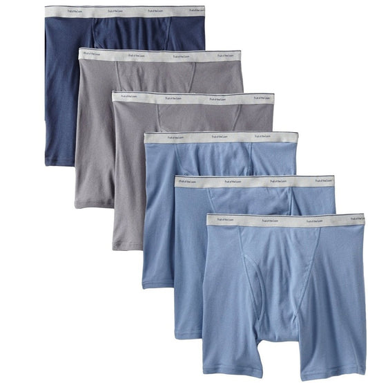 Fruit of the Loom Big Boys' Print and Solid Boxer Brief 6 Pack (SMALL)