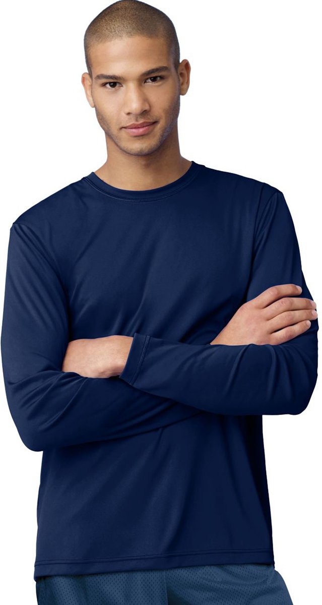 Hanes Cool DRI'Performance mens Long-Sleeve T-Shirt,Deep Red,XX-Large