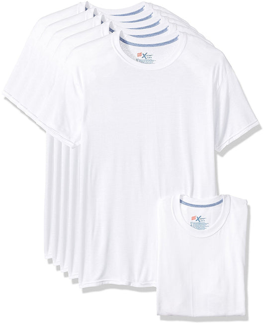 Hanes Men's 5-Pack X-Temp Comfort Cool Crewneck Undershirt (X-Large(46-48), White)
