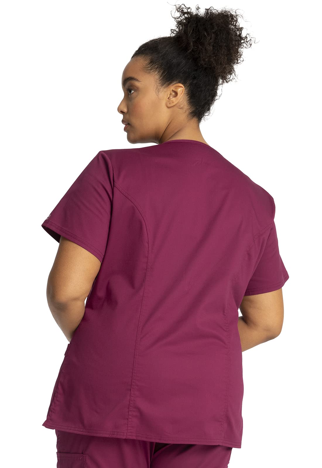 Cherokee Women's Workwear Scrubs Core Stretch Mock-Wrap Top (XX-Small), Wine (Copy)