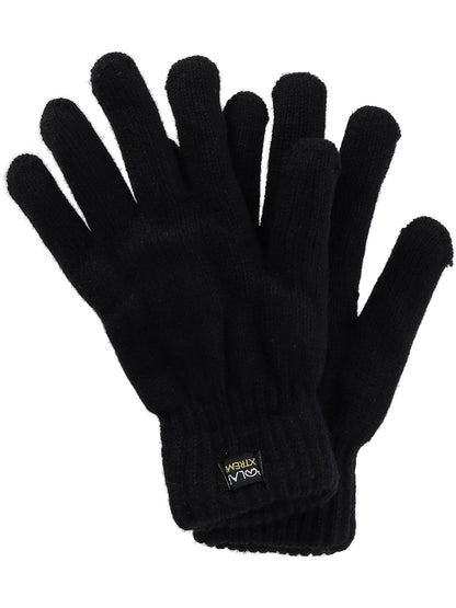 Polar Extreme Men's Insulated Knit Thermal Gloves, Black